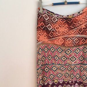 Boho Soft Maxi Skirt Jersey Orange Coral Peach Juniors Medium